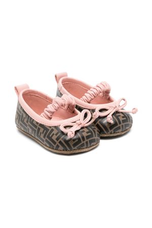 ballerina in pelle marrone FENDI KIDS | BFR108AOTGF1GCJ